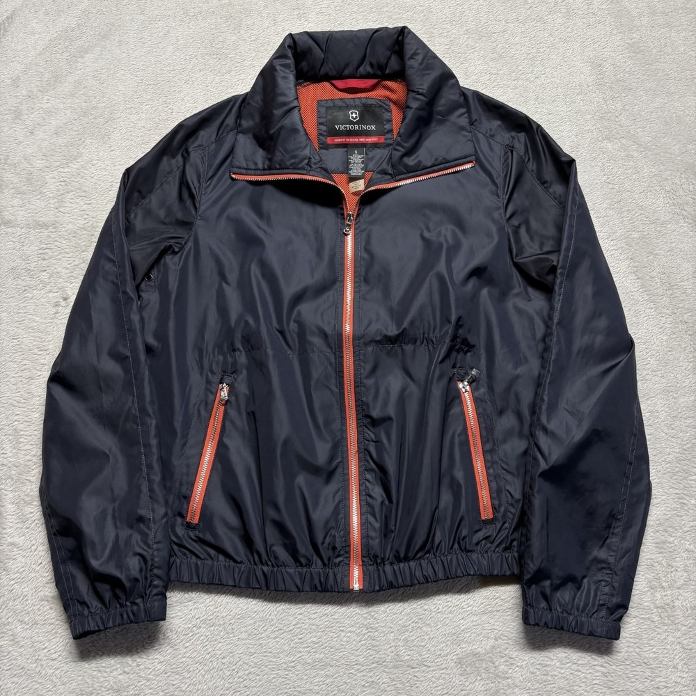 Victorinox Windbreaker Black Full‎ Zip Jacket Women's S Water Resistant